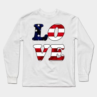 Love, American flag, 4th of July, American independence day design Long Sleeve T-Shirt